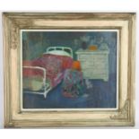 James Palmer (born 1917), interior, oil on board, 35cm x 43cm, framed Good original condition