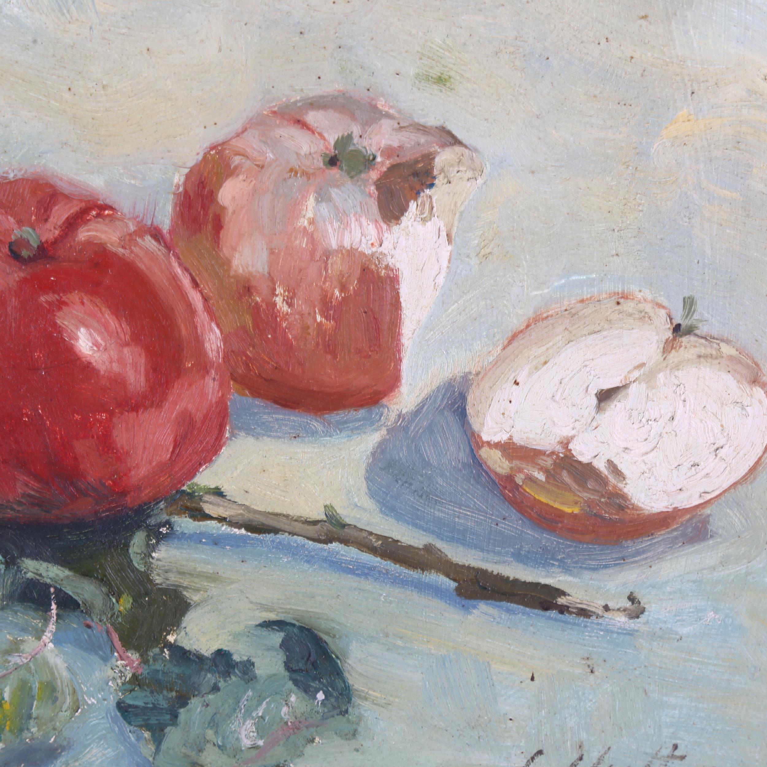 Geoffrey Chatten (born 1938), still life apples, oil on board, signed, 25cm x 30cm, framed A few - Image 3 of 4