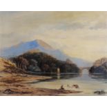 John Varley (1778 - 1842), a castle in North Wales, watercolour, signed, 39cm x 50cm, framed,