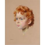 Alfred Kingsley Lawrence (1893 - 1978), portrait of Caroline 1956, coloured pastels, signed,