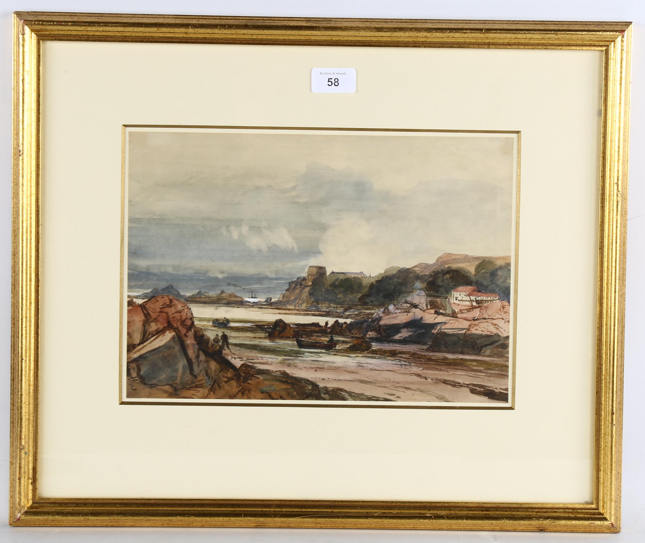 John Wilson Carmichael (1801 - 1868), coastal scene, watercolour/body colour, 23cm x 33cm, framed - Image 2 of 4