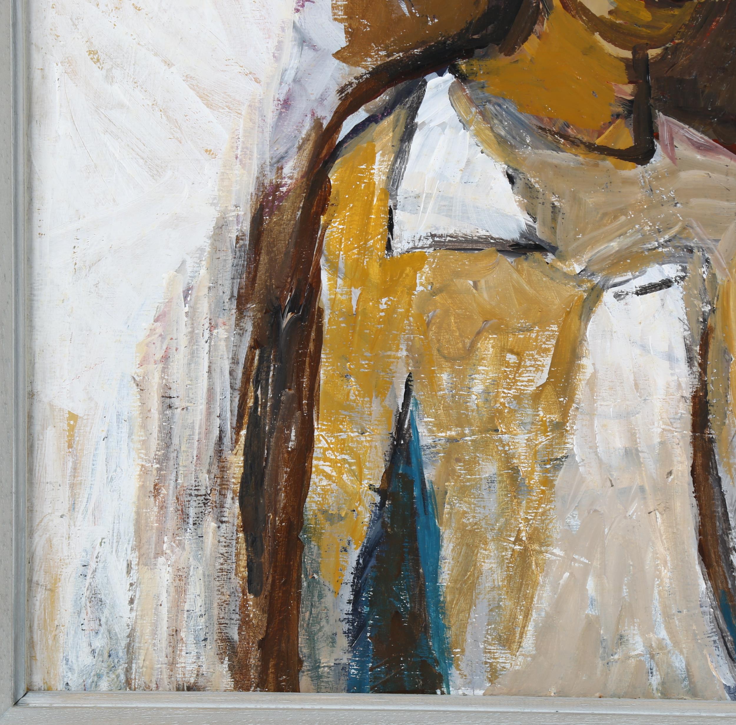 Frank Beanland (1936 - 2019), figure study, oil on board, inscribed verso 2005, 50cm x 40cm, framed - Image 3 of 4