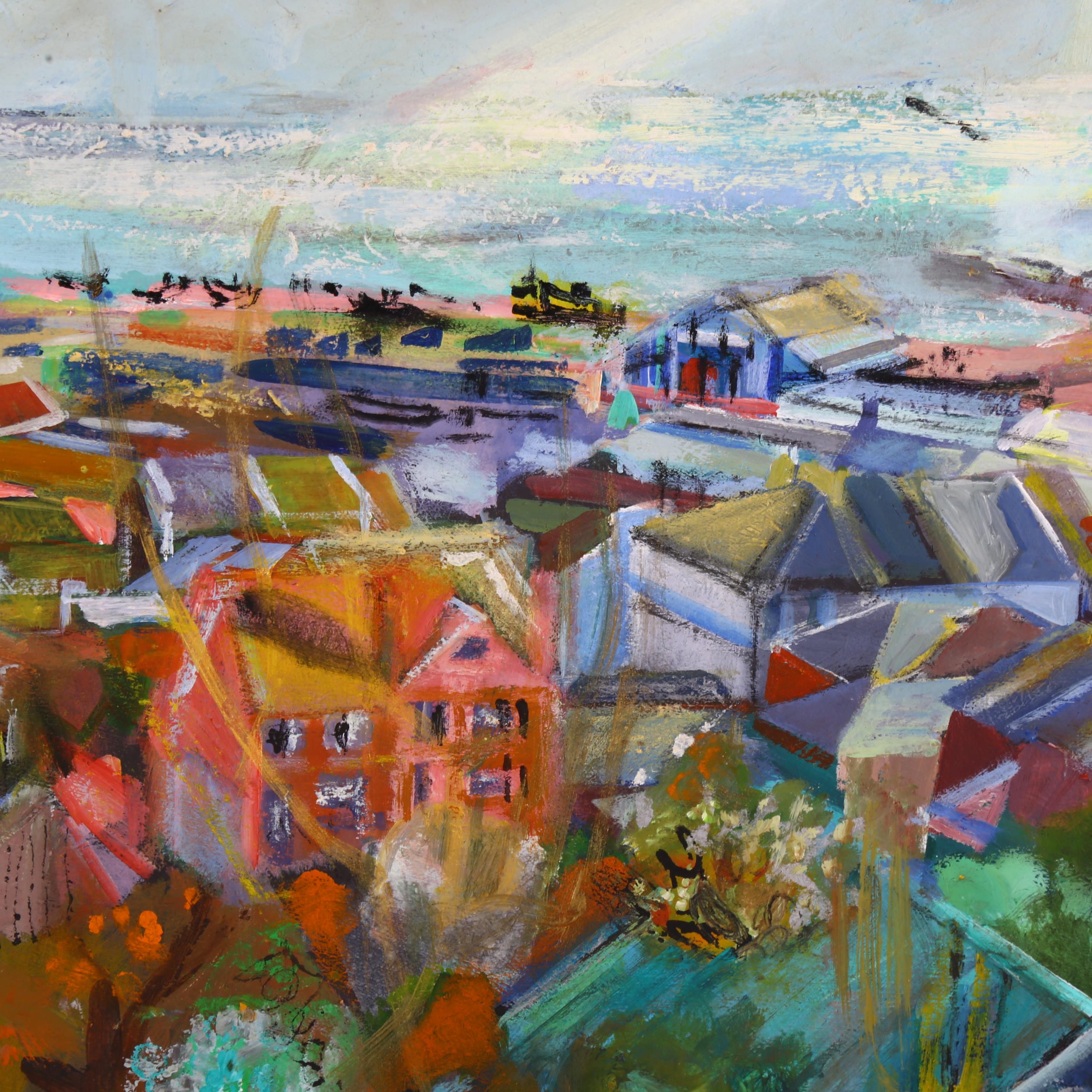 Angela Braven (born 1947), Hastings Old Town, oil on board, inscribed verso, 30cm x 40cm, framed - Image 3 of 4