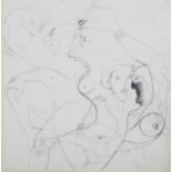 Edward Burra (1905 - 1976), abstract figures, pen and ink on paper, inscribed verso from a 1970s