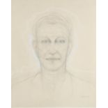 John Davies (born 1946), head portrait of a man, pencil/chalk, signed and dated 1980, 43cm x 35cm,