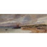 William Henry Millais (1828 - 1899), Isle of Wight, watercolour, signed and dated 1873, 19cm x 47cm,