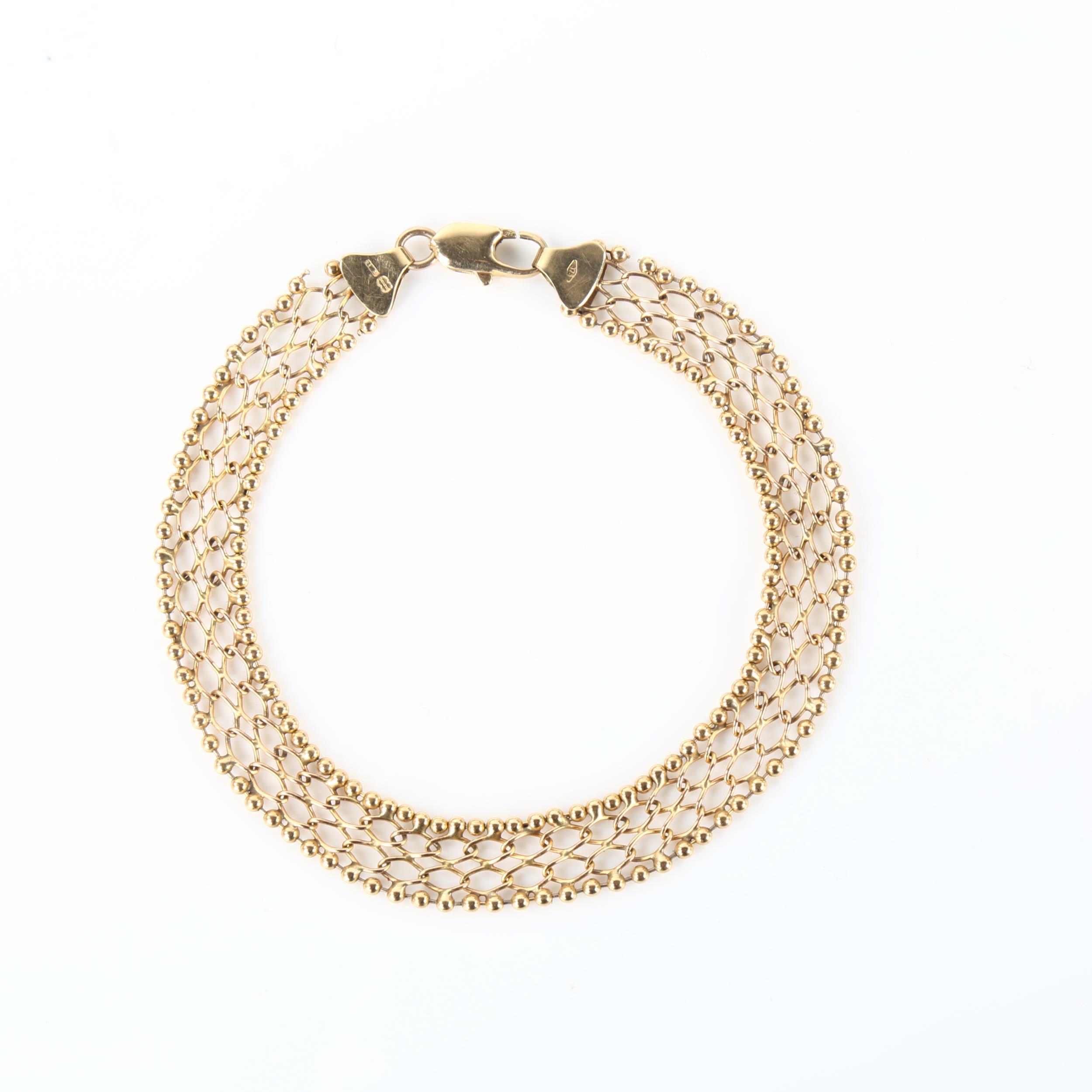 UNOAERRE - a 9ct gold lattice bracelet, length 19cm, 5.7g No damage or repairs, no broken links, - Image 2 of 4