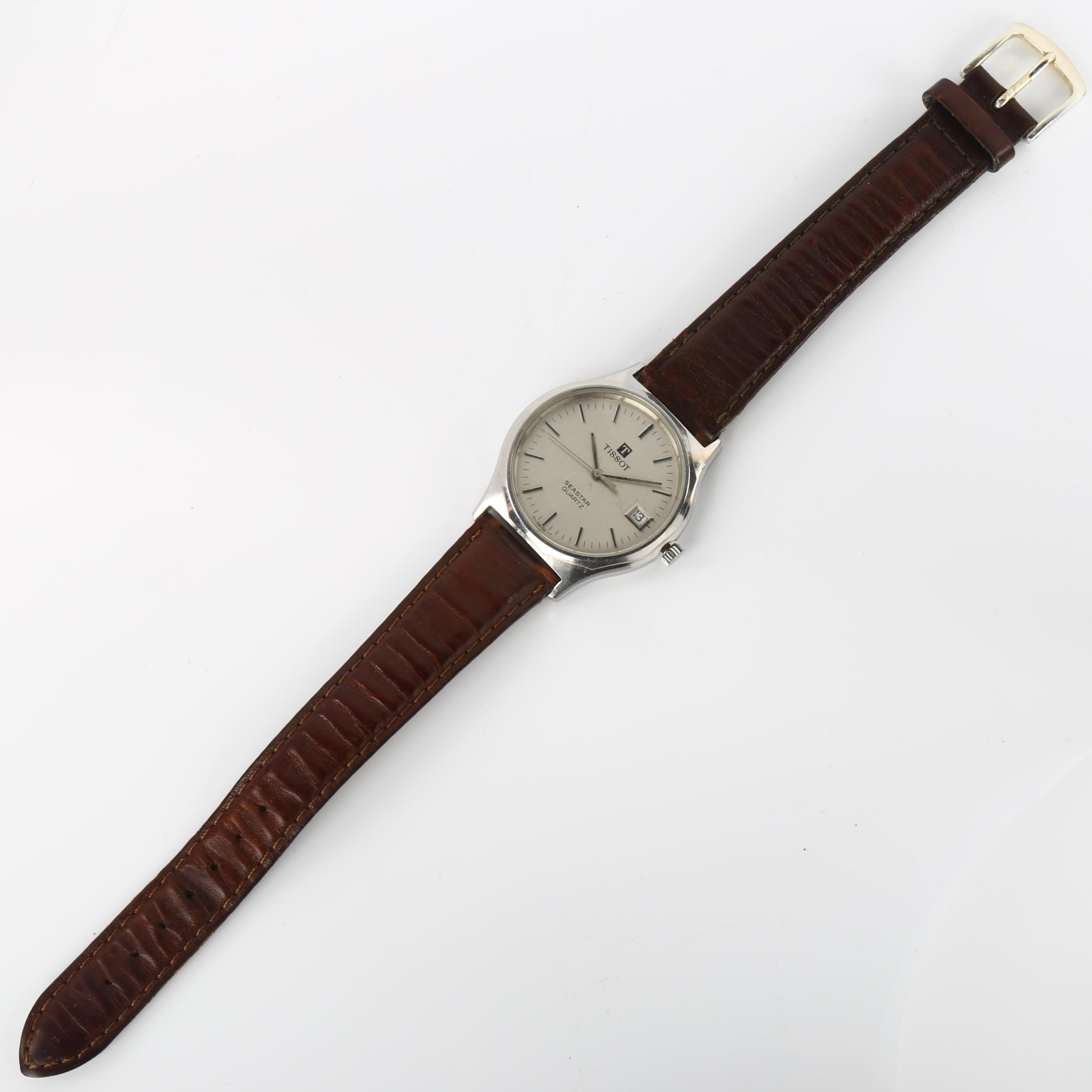TISSOT - a stainless steel Seastar quartz wristwatch, silvered dial with baton hour markers, sweep - Image 2 of 5