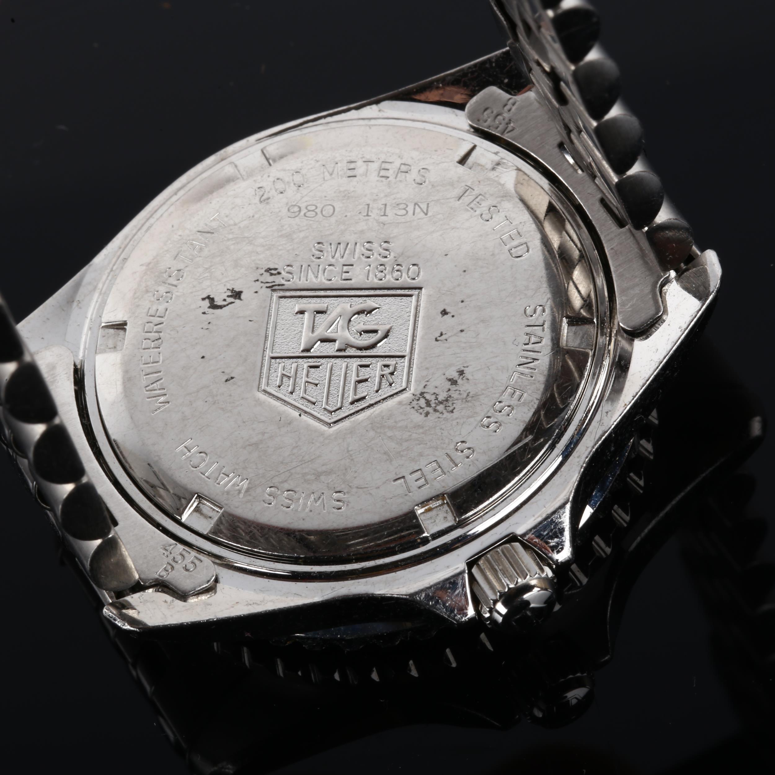 TAG HEUER - a Vintage stainless steel 1000 Professional 200M quartz bracelet watch, ref. 980.113N, - Image 4 of 5