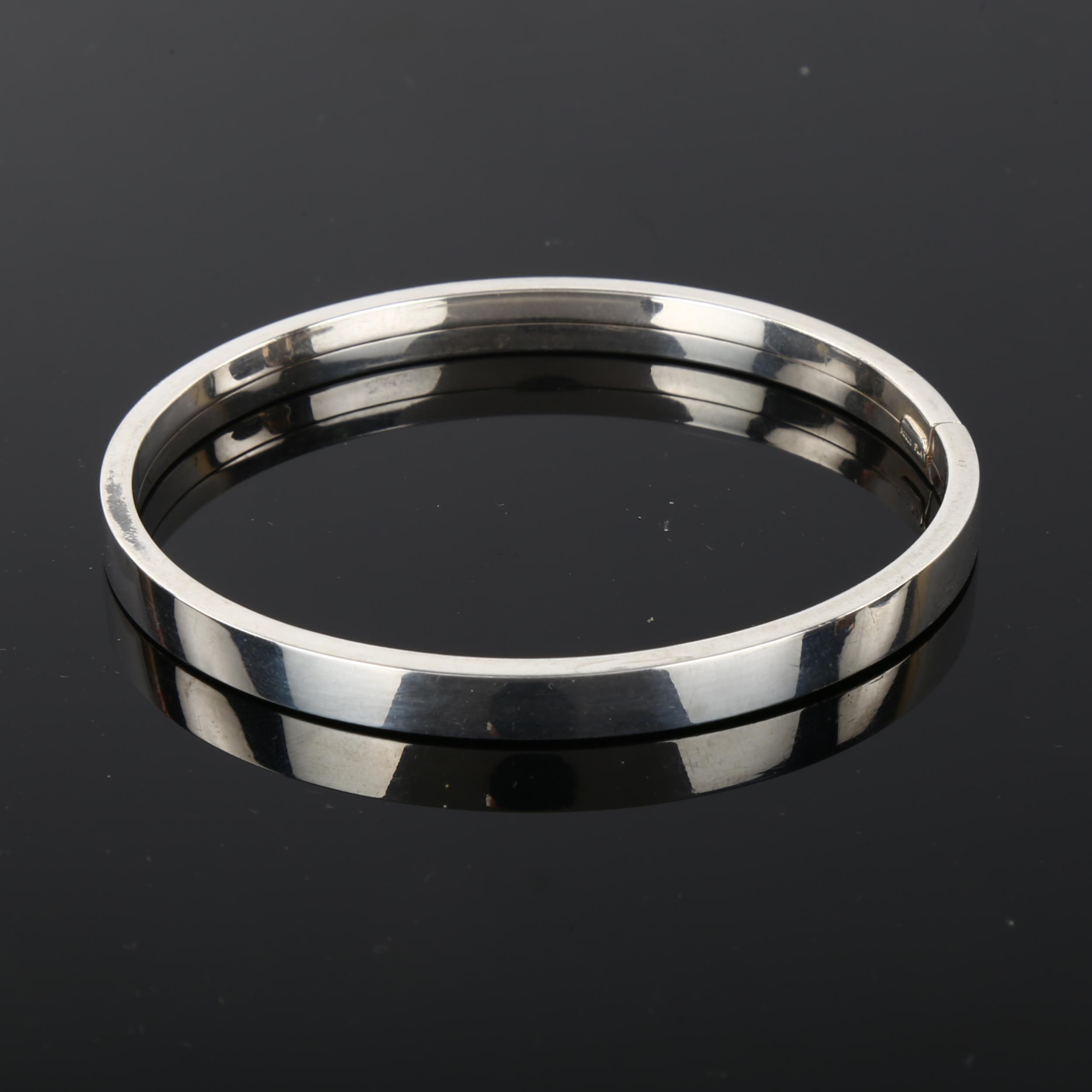 PER E LANGE - a Danish sterling silver plain form torque bangle, band width 6mm, internal - Image 2 of 4