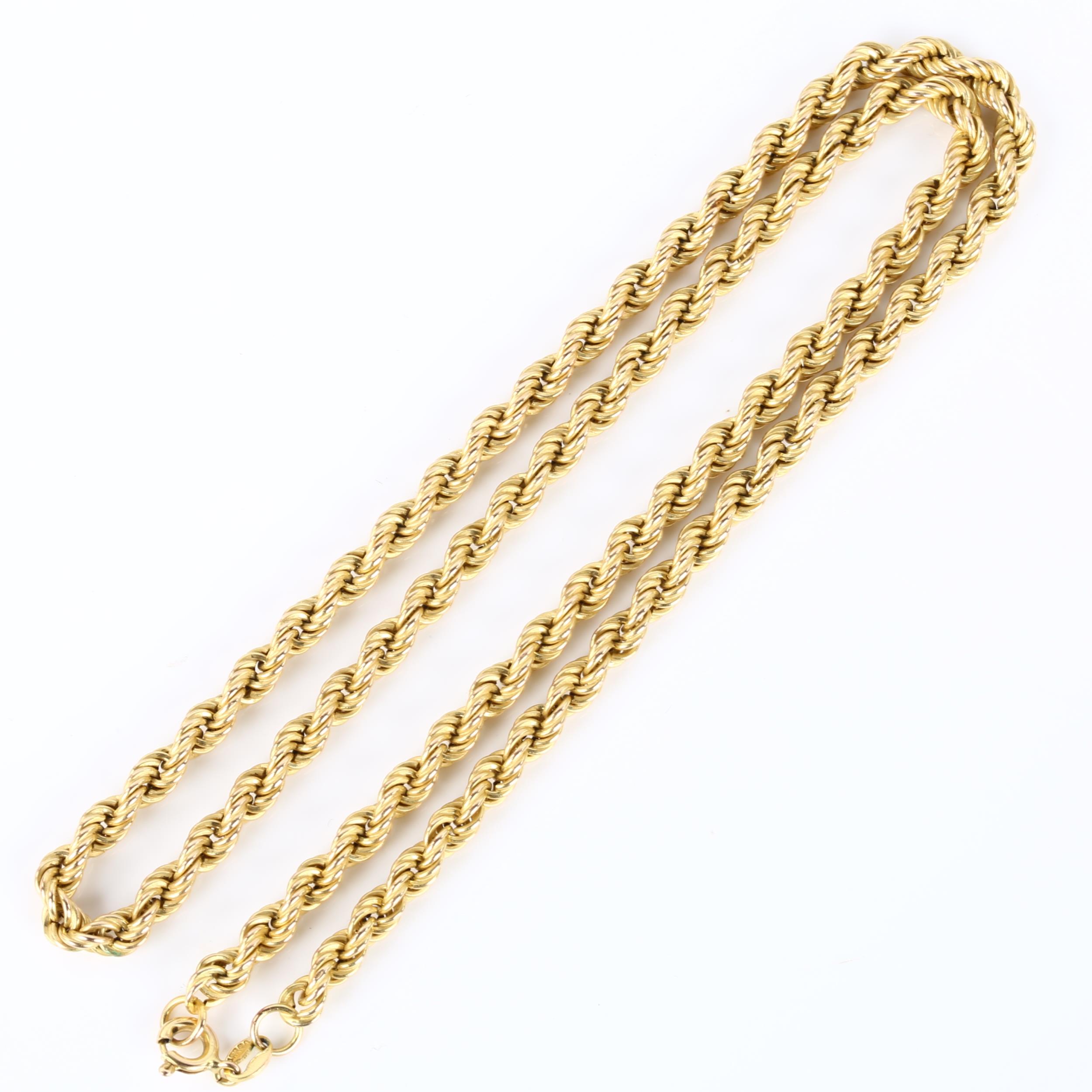 A 9ct gold rope twist chain necklace, length 50cm, 8.7g No damage or repairs, no broken links, clasp - Image 2 of 4