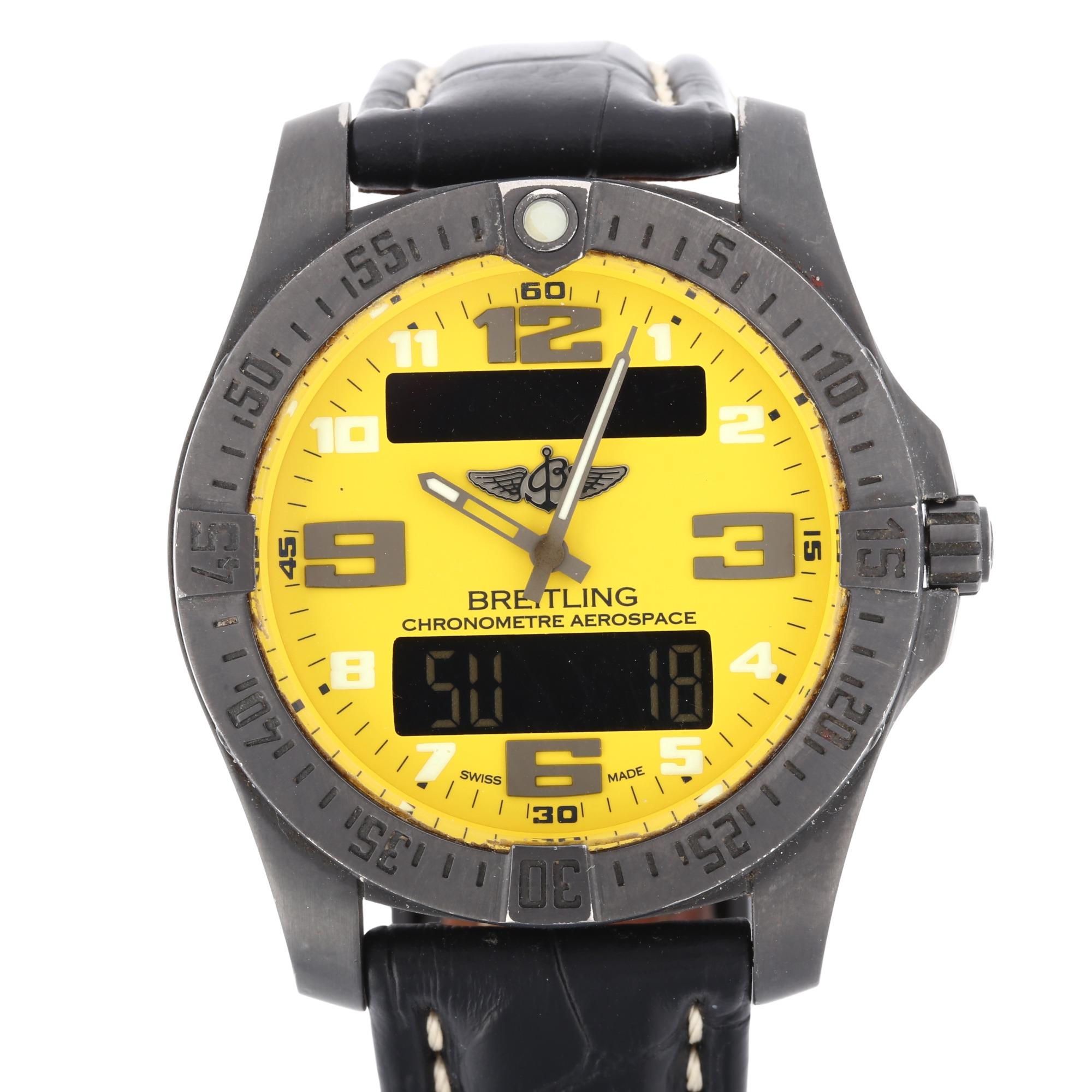 BREITLING - a limited edition titanium Aerospace Evo Night Mission quartz wristwatch, ref.