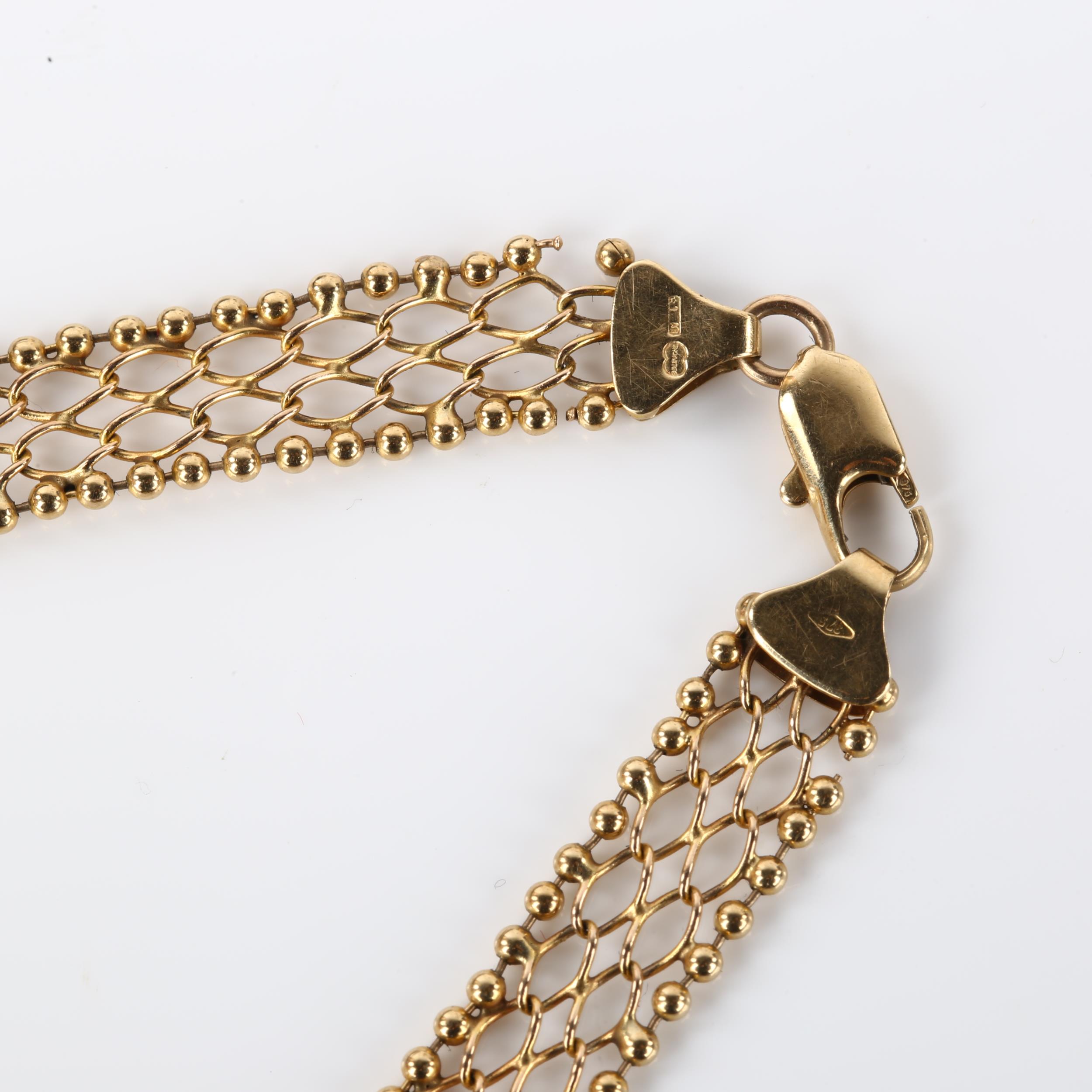 UNOAERRE - a 9ct gold lattice bracelet, length 19cm, 5.7g No damage or repairs, no broken links, - Image 3 of 4