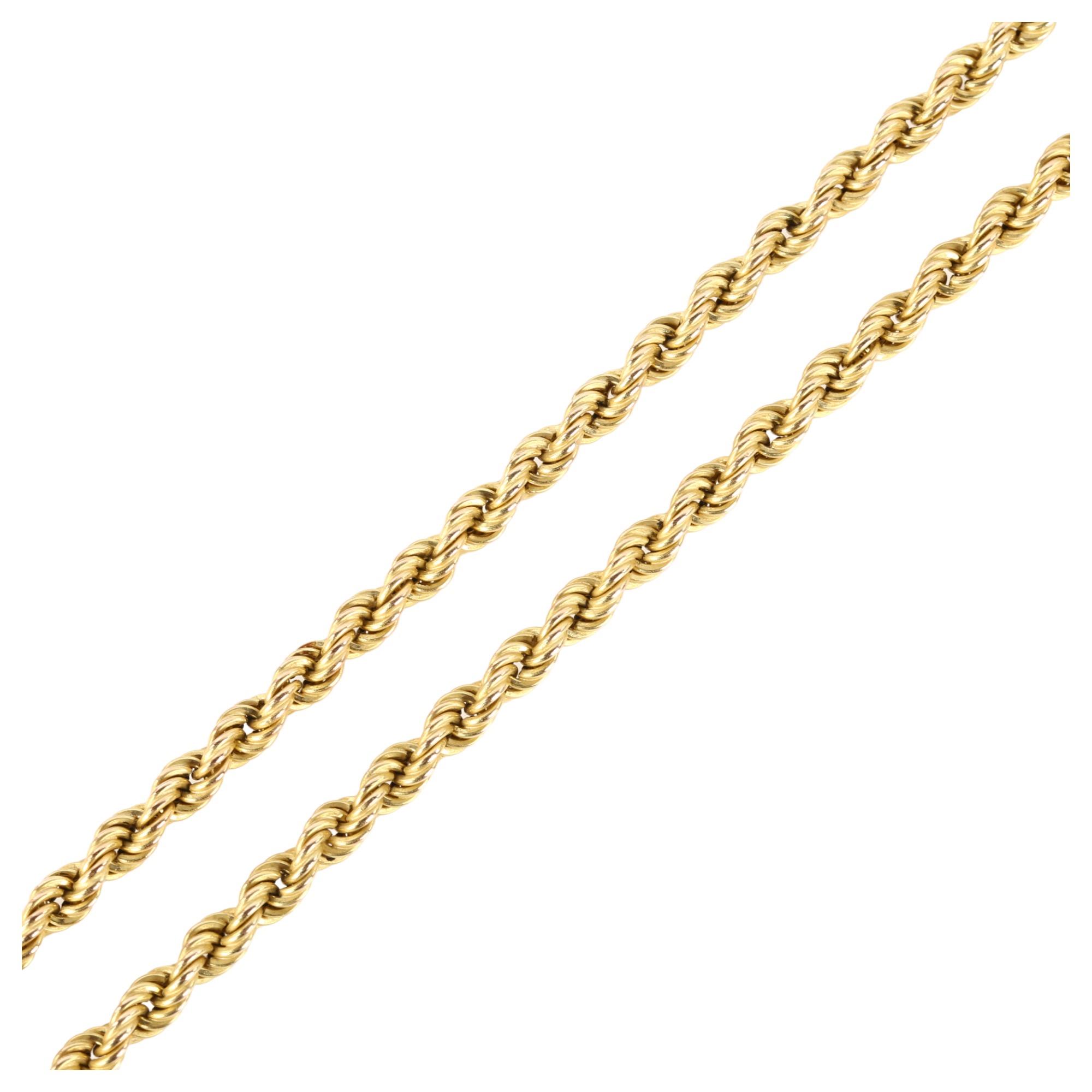 A 9ct gold rope twist chain necklace, length 50cm, 8.7g No damage or repairs, no broken links, clasp