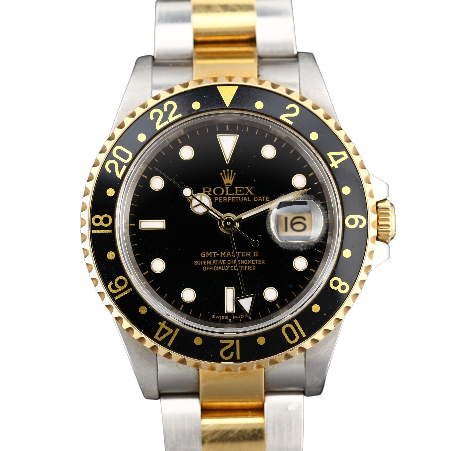 ROLEX - a bi-metal GMT Master II Oyster Perpetual Date automatic bracelet watch, ref. 16713, circa