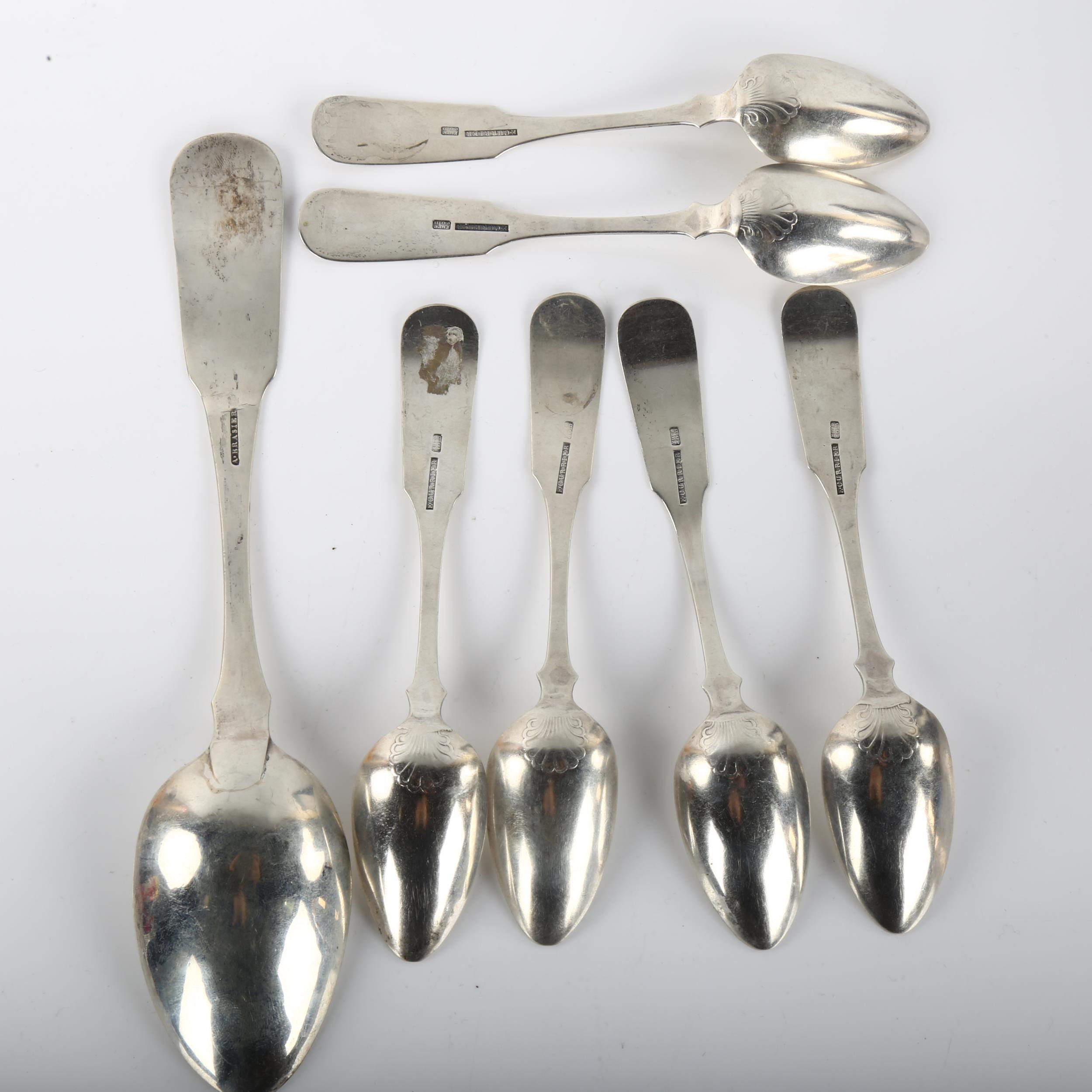 A group of American silver 'Basket Of Flowers' pattern spoons, tablespoon by Amabel Brasier, - Image 3 of 3