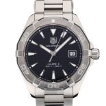 TAG HEUER - a stainless steel Aquaracer automatic bracelet watch, ref. WAY2110, black dial with