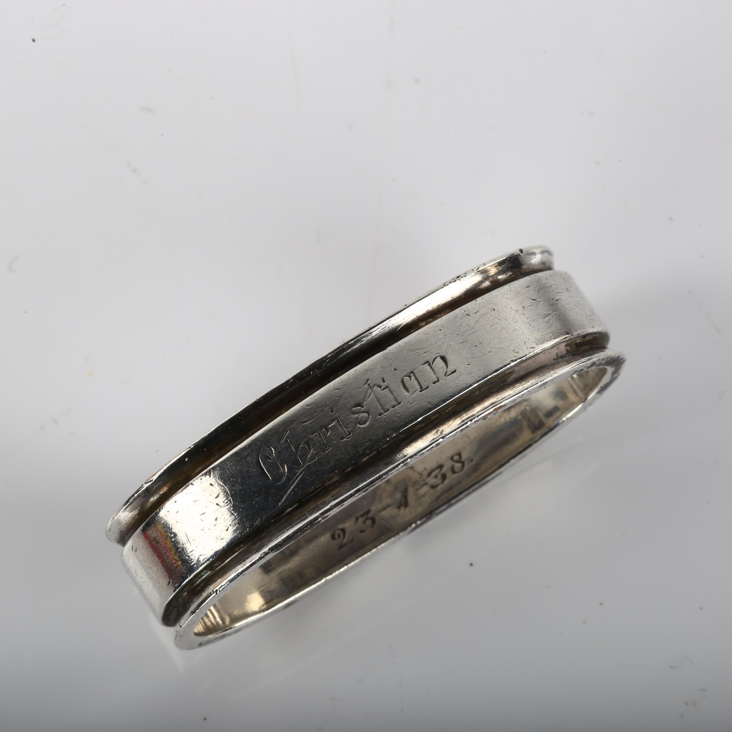 GEORG JENSEN - a Danish modernist sterling silver napkin ring, designed by Harald Nielsen, model no. - Image 3 of 3