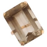 A large 9ct rose gold smoky quartz dress ring, quartz measures: 26.00mm x 18.57mm x 11.83mm, size N,