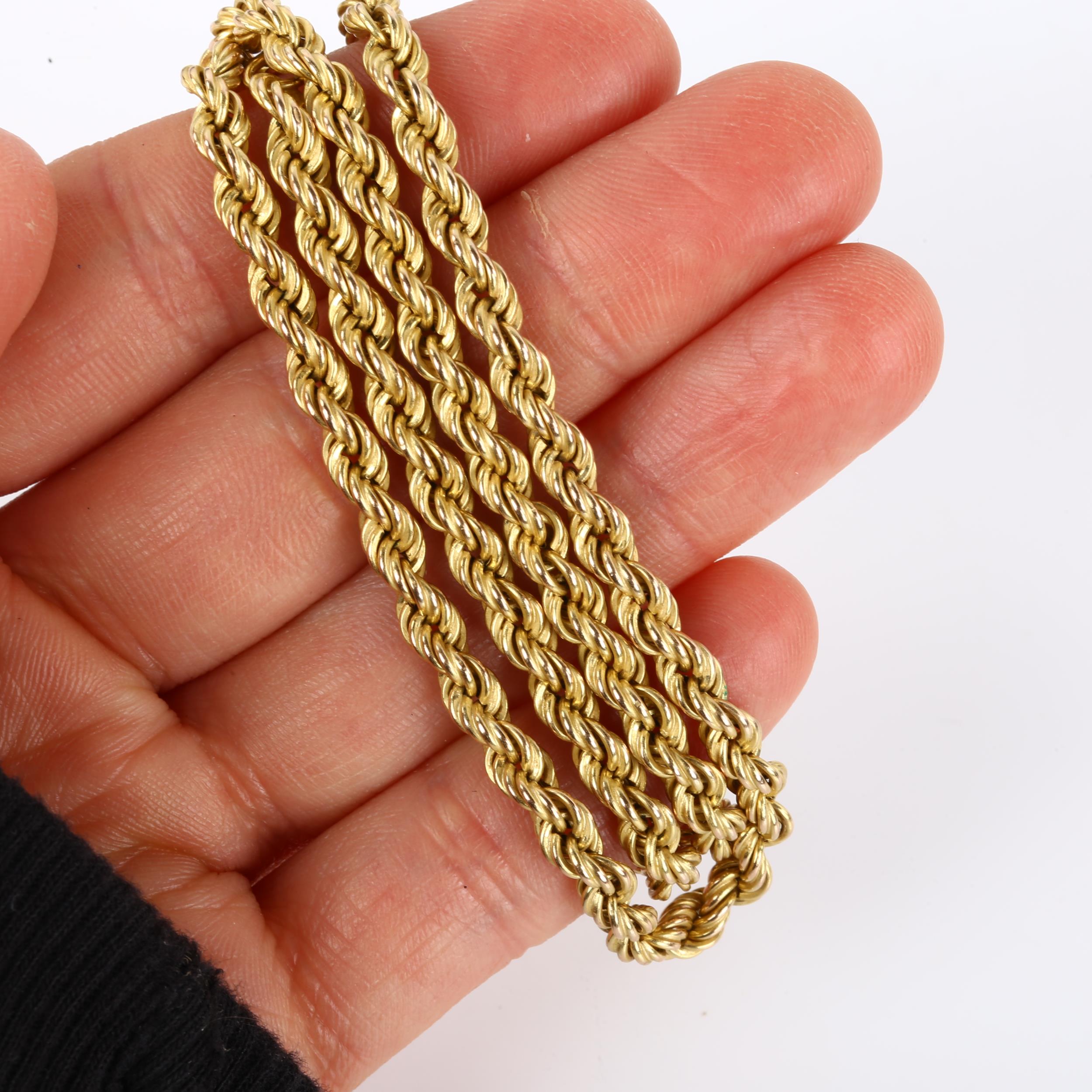 A 9ct gold rope twist chain necklace, length 50cm, 8.7g No damage or repairs, no broken links, clasp - Image 4 of 4