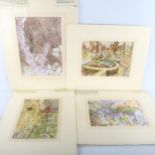 Maurice Sheppard (born 1947), 5 botanical and garden scenes, mounted (5)