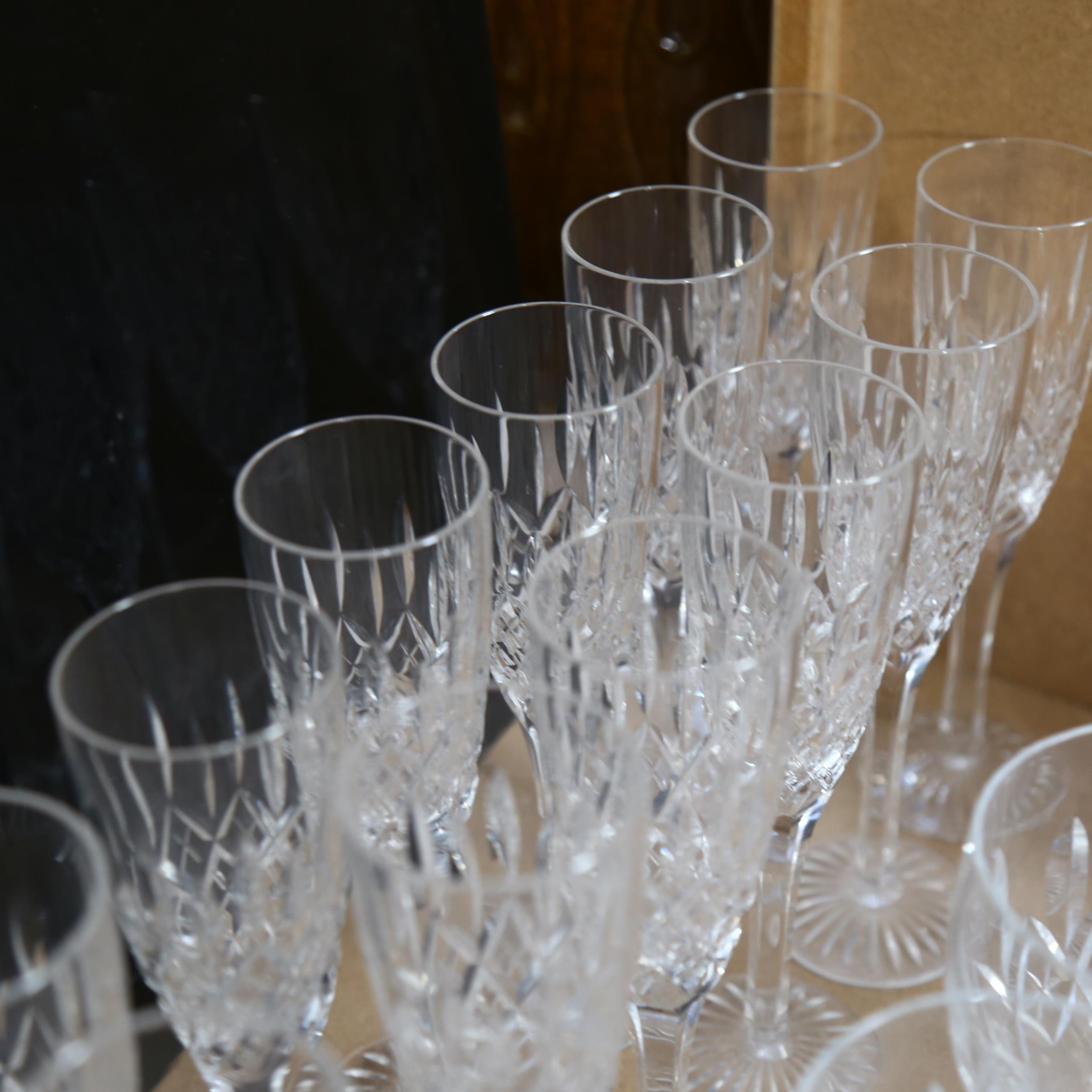 STUART - SHAFTSBURY - 12 chamfered stem crystal-cut Champagne flutes, H22cm (12) - Image 2 of 2