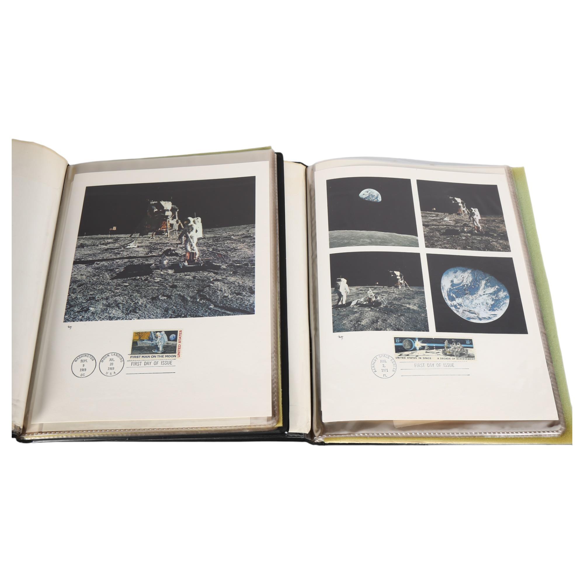 2 albums of First Day Covers relating to the moon landings, circa 1960s and '70s