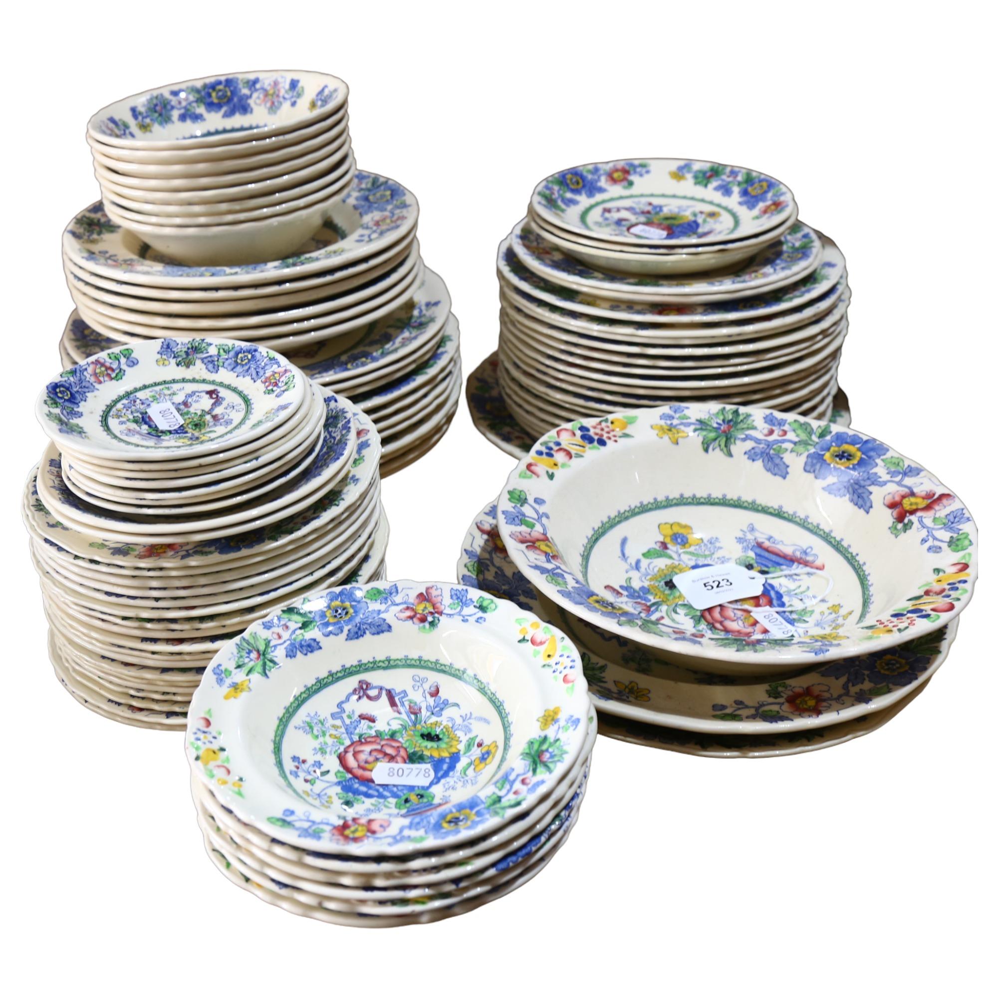 A large quantity of Mason's Strathmore pattern bowls and plates of various sizes