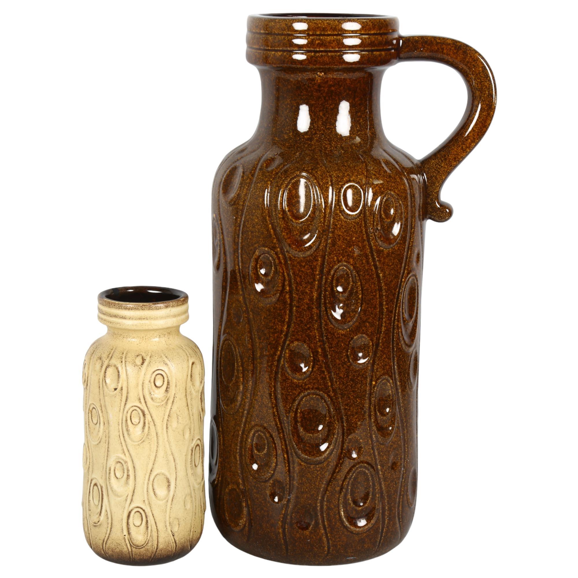 SCHEURICH - a large West German pottery jug vase, stamp no. 48826, and a smaller vase with stamp no.