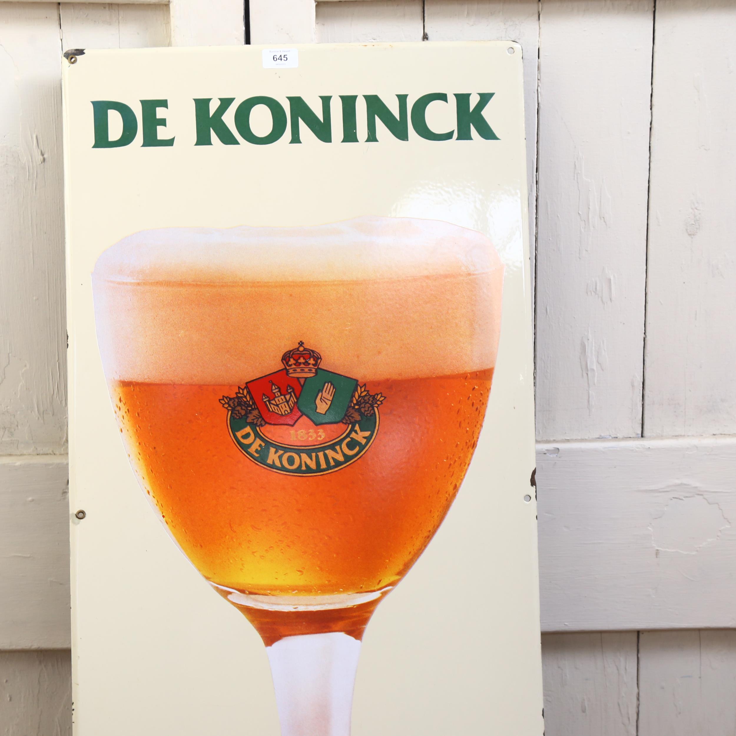 A Vintage advertising enamelled De Koninck sign, 151 x 49cm - Image 2 of 2