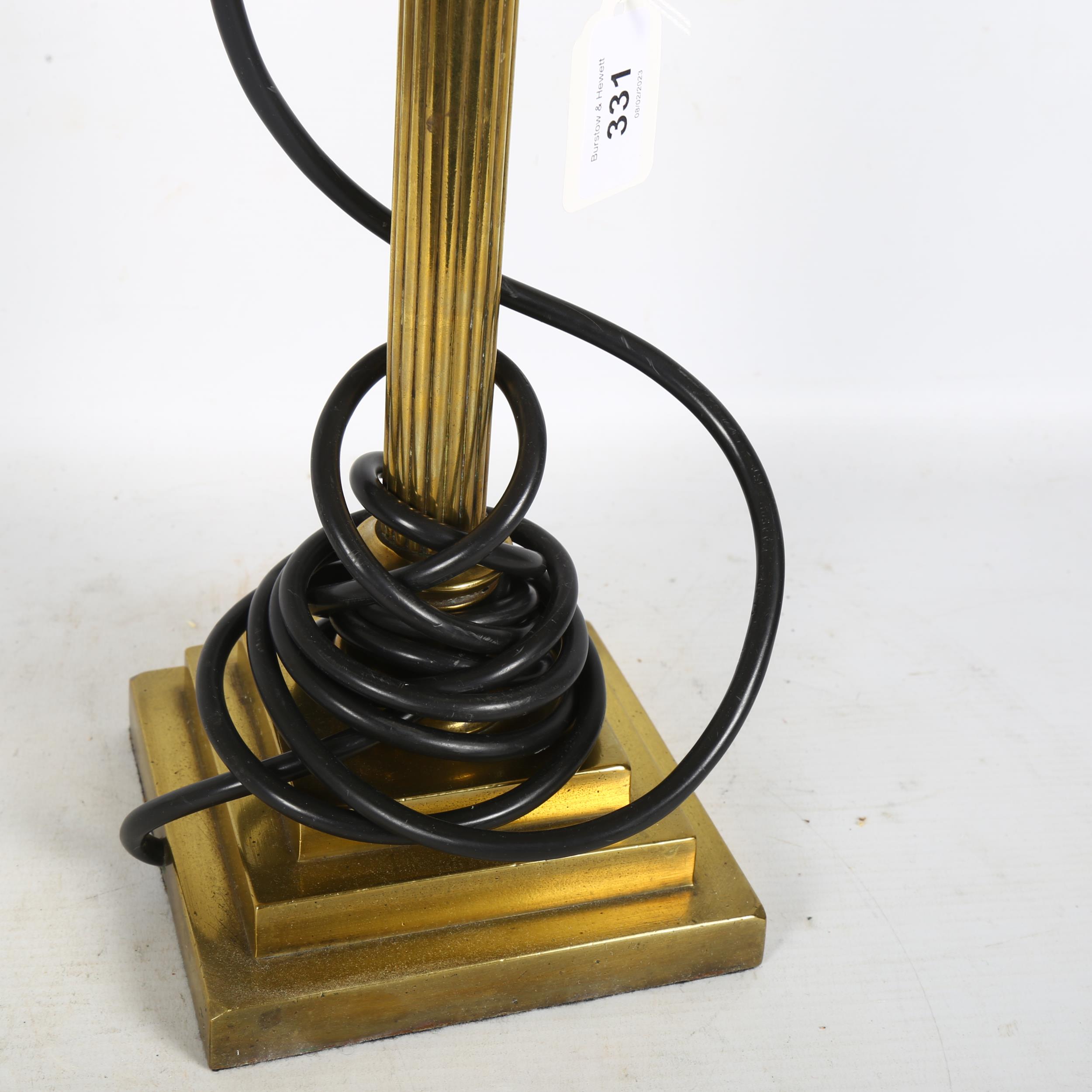 A Corinthian column table lamp with shade, H56cm - Image 2 of 2