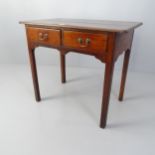 A George II oak lowboy writing table, with 2 drawers. 81 x 72 x 49cm.