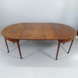 A Georgian mahogany D-end dining table with two spare leaves. Fully extended 222x73x125cm various