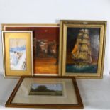 A group of pictures, prints and watercolours, including 3 by Lewis Haw-Bennett (10)