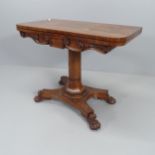 A Regency mahogany fold-over card table. 92x75x46cm