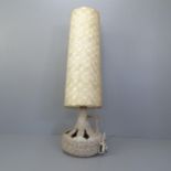 A mid-century West German pottery floor lamp with original shade. Height overall 144cm. Base has