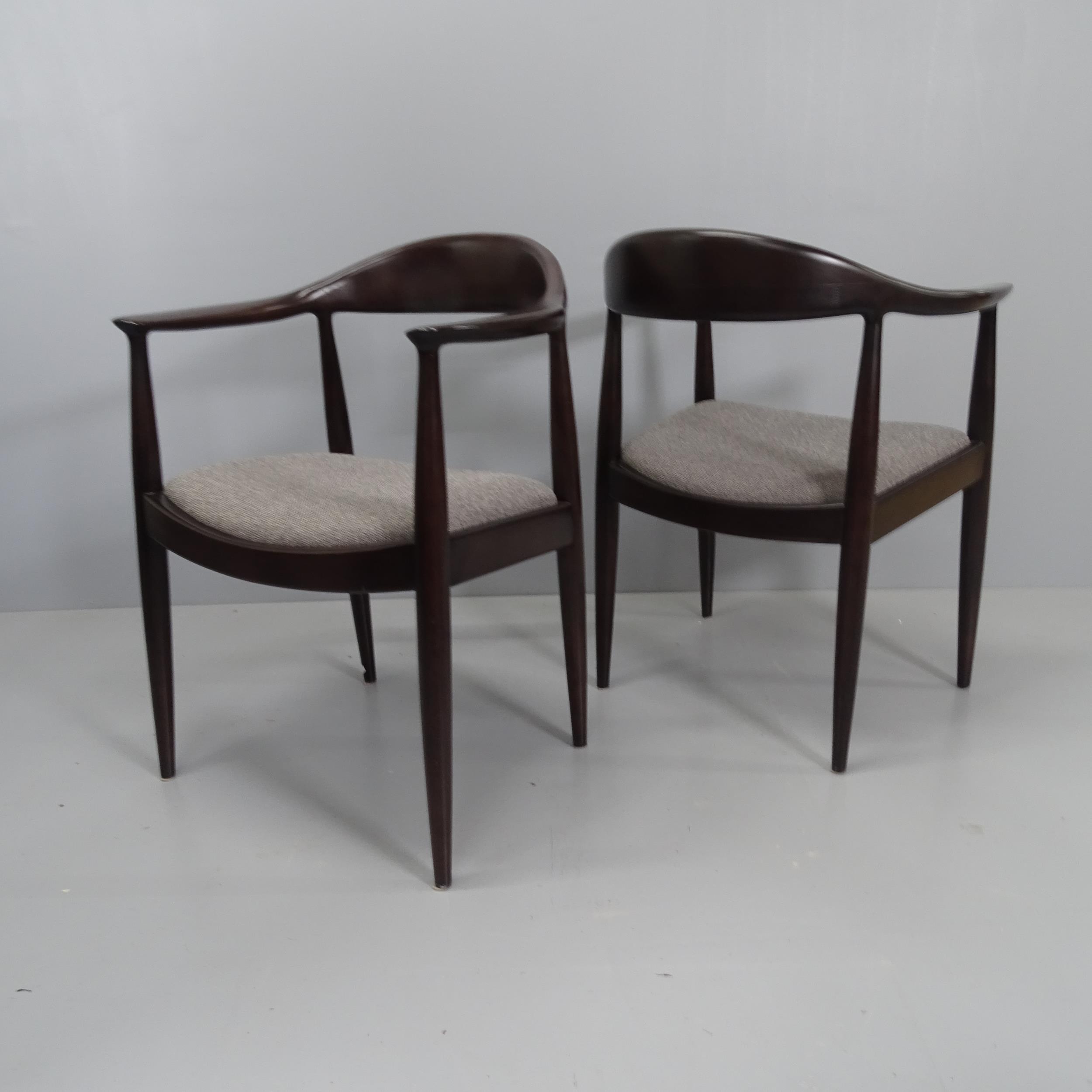 A pair of Hans Wegner Kennedy style armchairs in the mid-century Danish manner. - Image 2 of 2