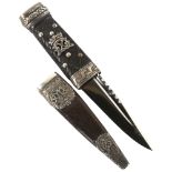 A 20th century Scottish Argyll and Sutherland Regimental Officer's Sgian Dubh, bearing the crown cyp