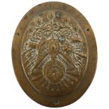 A 19th century Ottoman bronze gun carriage plaque, height 14cm Surface detail is rubbed otherwise