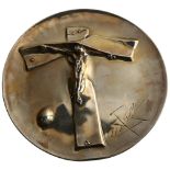 Salvador Dali, a sterling silver plate, depicting the "Easter Christ" , inscribed on reverse, 1972