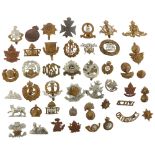 Military interest -A collection of mostly early 20th Century British cap badges, over 40 in total