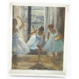 Mid to late 20th century, oil on board, ballet dancers, unsigned, 25cm x 21cm, framed Good condition