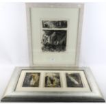 John Piper, 3 lithographs, Welsh scenes mounted in common frame, 1944, and Bullslaughter Bay,