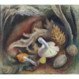 Billie Waters, still life, October, coloured pastels, signed, 33cm x 37cm, framed Good condition,