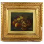 19th century oil on canvas, still life fruit, indistinctly signed S J Browne?, 25cm x 31cm, framed