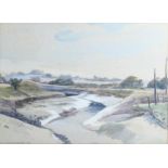 Lilian Clark Goodchild, low tide Rye, watercolour, signed and dated 1949, 27cm x 37cm, framed Slight