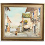 Cecil Rochfort d'Oyly John (1906 - 1993), Steep Street, Riviera Port, oil on canvas, signed, 46cm