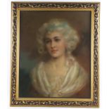 Late 19th/early 20th century coloured pastels, portrait of a lady, unsigned, 58cm x 48cm, framed