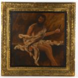 Oil on board, Classical portrait, unsigned, 48cm x 47cm, framed Good condition