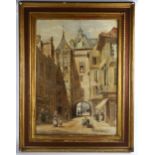 Francis Philip Barraud (1824 - 1901), Hotel De Ville, Loches, signed, 75cm x 52cm, framed Slight